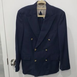 PAUL STUART Double Breasted Jacket Navy 36S w/ Gold Buttons